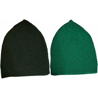 Combo Prayer cap for men- Black and Green